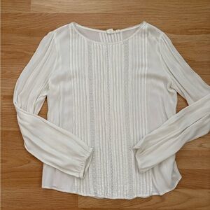 GAP White Blouse with Pleated Design
